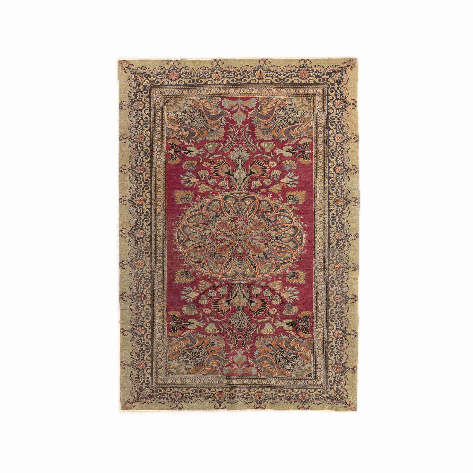 Authentic Handmade Kayseri Carpet Wool on Cotton 47.2 x 68.5: Authentic Handmade Kayseri Carpet Wool on Cotton 47.2 x 68.5 Experience the exquisite craftsmanship of this Authentic Handmade Kayseri Carpet, meticulously crafted from high-quality wool on cotton. Th