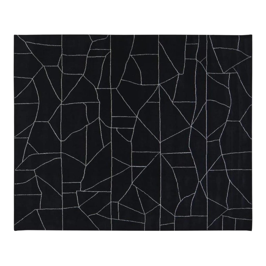 9'1 x 12'1 Azilal Wool Rug Hand Knotted Moroccan Black and White (1 of 6)