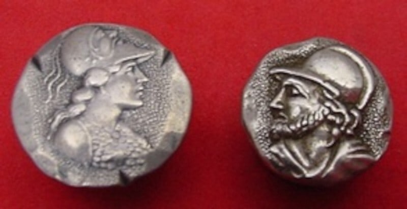 Shiebler Sterling Silver Medallion Cuff Links Etruscan Homeric 1/2 Inch (1 of 3)