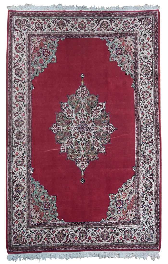 Authentic Persian Kashan Kerman Rug 7' x 10.3' Premium Quality