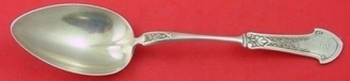 Gorham Corinthian Sterling Silver Serving Spoon 8 5/8 in: Gorham Corinthian Sterling Silver Serving Spoon 8 5/8 in Sterling silver serving spoon in the Corinthian pattern by Gorham. It measures 8 5/8 inches, was made in the United States, and dates to the 18