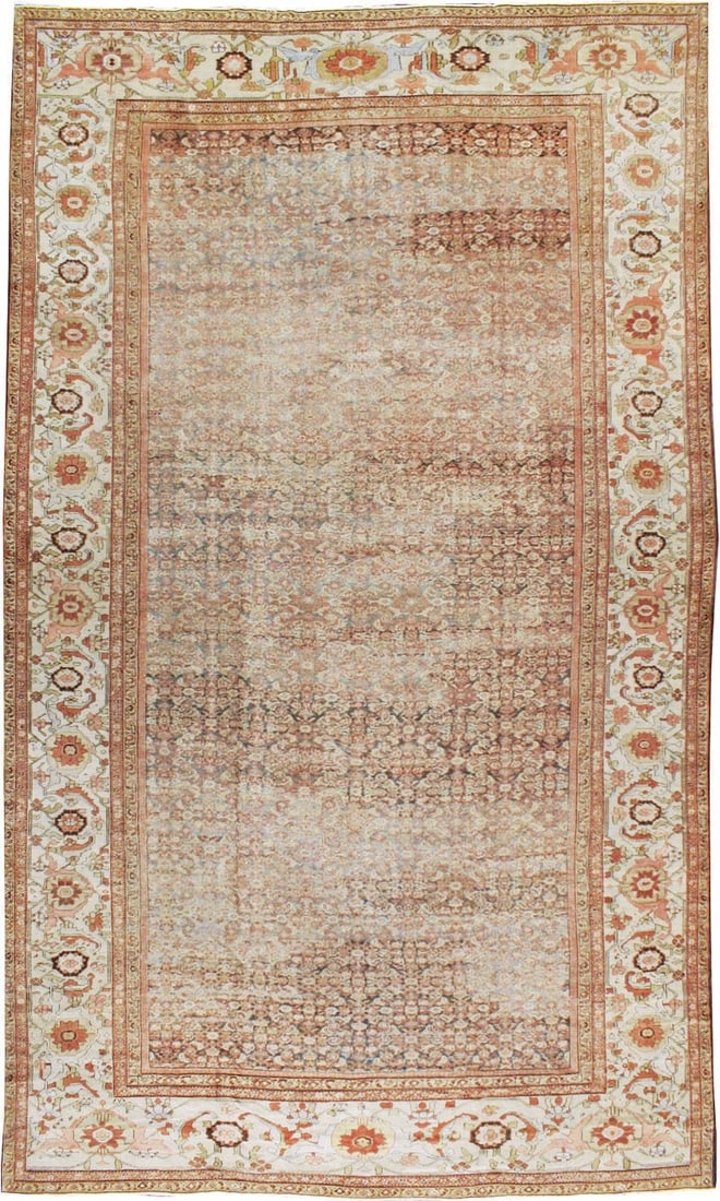 11' 8" x 19' 8" Antique Persian Sultanabad Mahal Carpet: 11' 8" x 19' 8" Antique Persian Sultanabad Mahal Carpet Oversize antique Persian Mahal carpet from the early 20th century. This pre-owned rug is identified as a Sultanabad/Mahal type. Specifications I