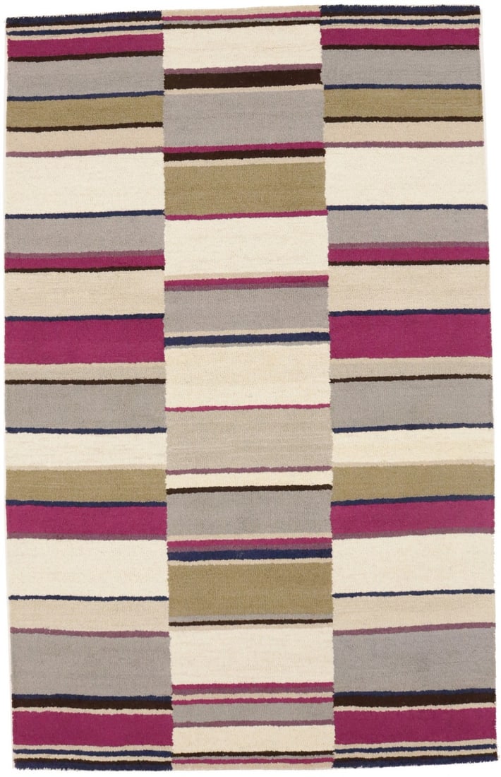 Hand-Tufted 5x8 Multicolored Modern Trellis Area Rug