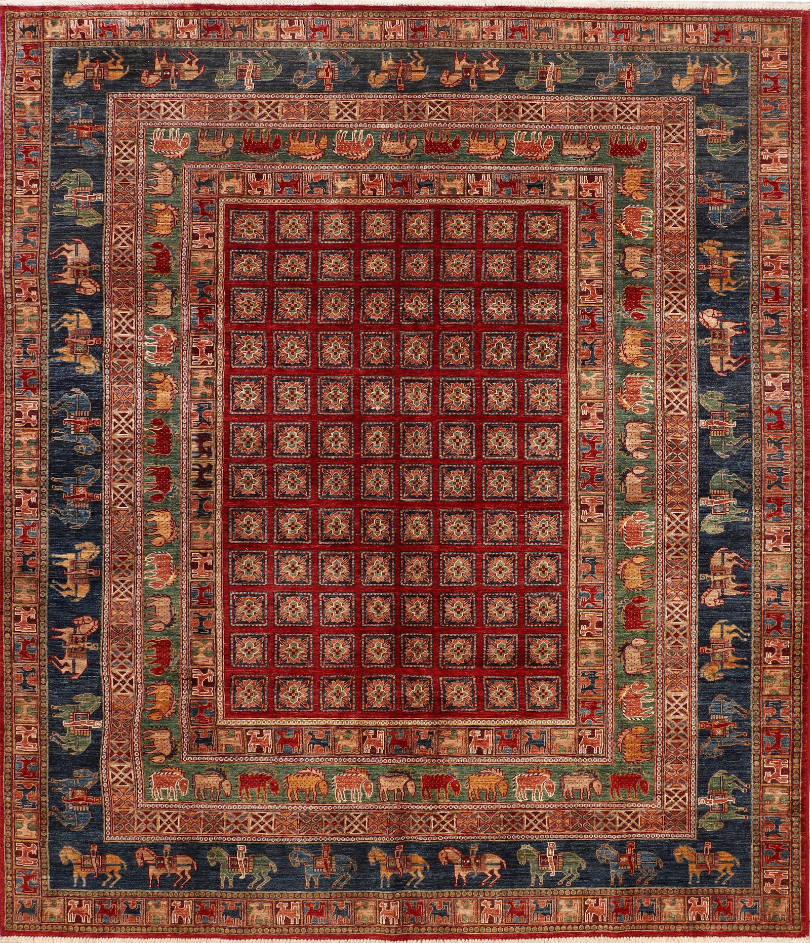 Handmade 8' x 10' Soltani Ziglar Rug Fine Ghazni Wool Multi Neutral: Handmade 8' x 10' Soltani Ziglar Rug Fine Ghazni Wool Multi Neutral Free continental US Shipping Enhance your living space with this stunning 8' x 10' Soltani Ziglar Rug, crafted from luxurious Ghazni