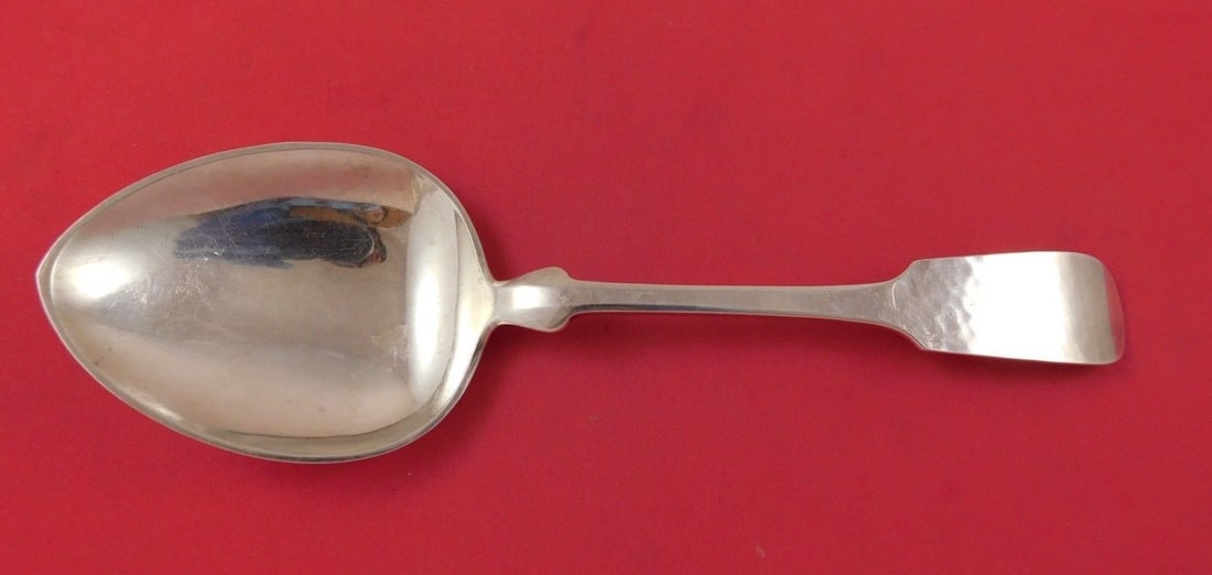 Porter Blanchard Fiddle Pattern Sterling Silver Serving Spoon 9 3/8": Porter Blanchard Fiddle Pattern Sterling Silver Serving Spoon 9 3/8" This exquisite serving spoon features the elegant Fiddle pattern by Porter Blanchard, crafted from high-quality sterling silver. Me
