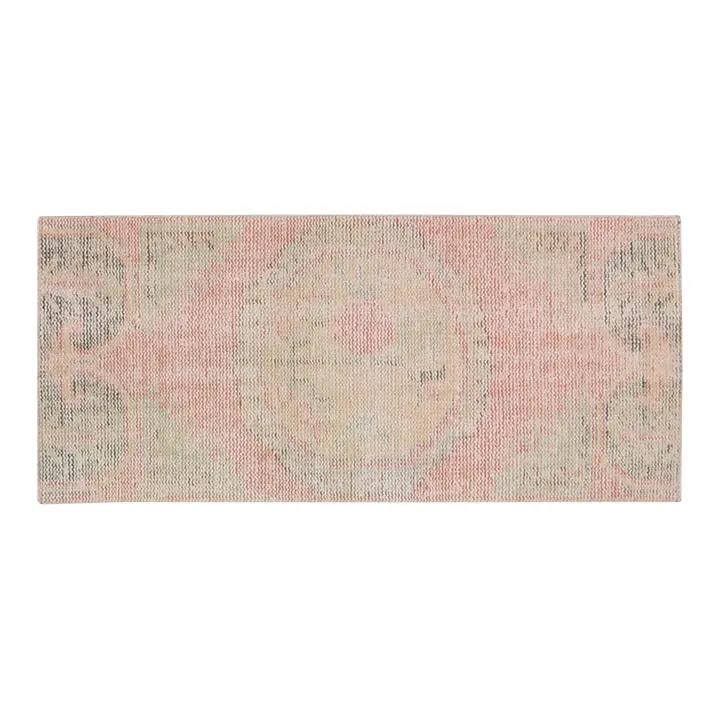 Turkish Anatolian Wool Hand Knotted Rug 2x4'5 Tan: Turkish Anatolian Wool Hand Knotted Rug 2x4'5 Tan This vintage Turkish Anatolian rug is hand-knotted from wool using traditional techniques, resulting in a piece that combines timeless craftsmanship w