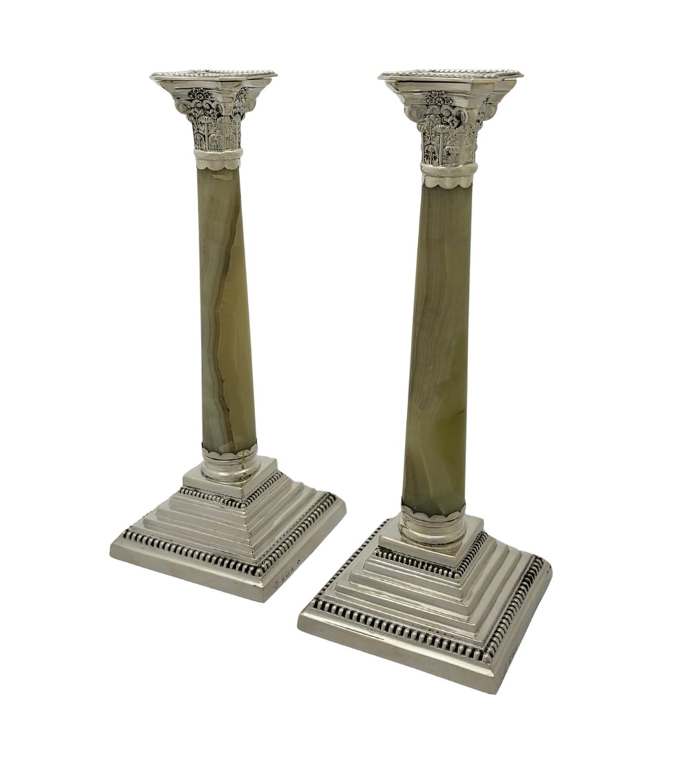 Thomas Woolley Sterling Silver Column Candlestick 13 Inch - 2