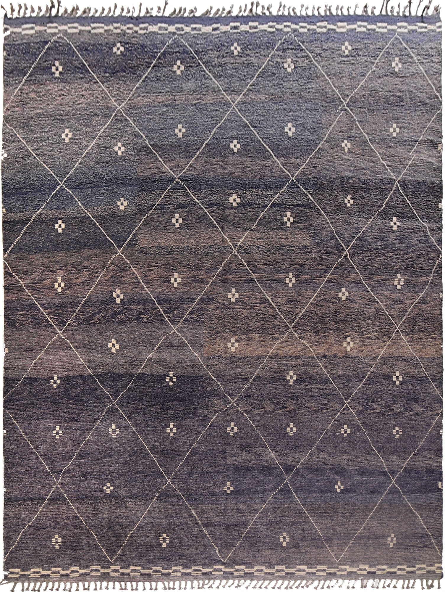 9.9 x 14.9 Handmade Moroccan Wool Rug in Gray Ombre Design (1 of 9)