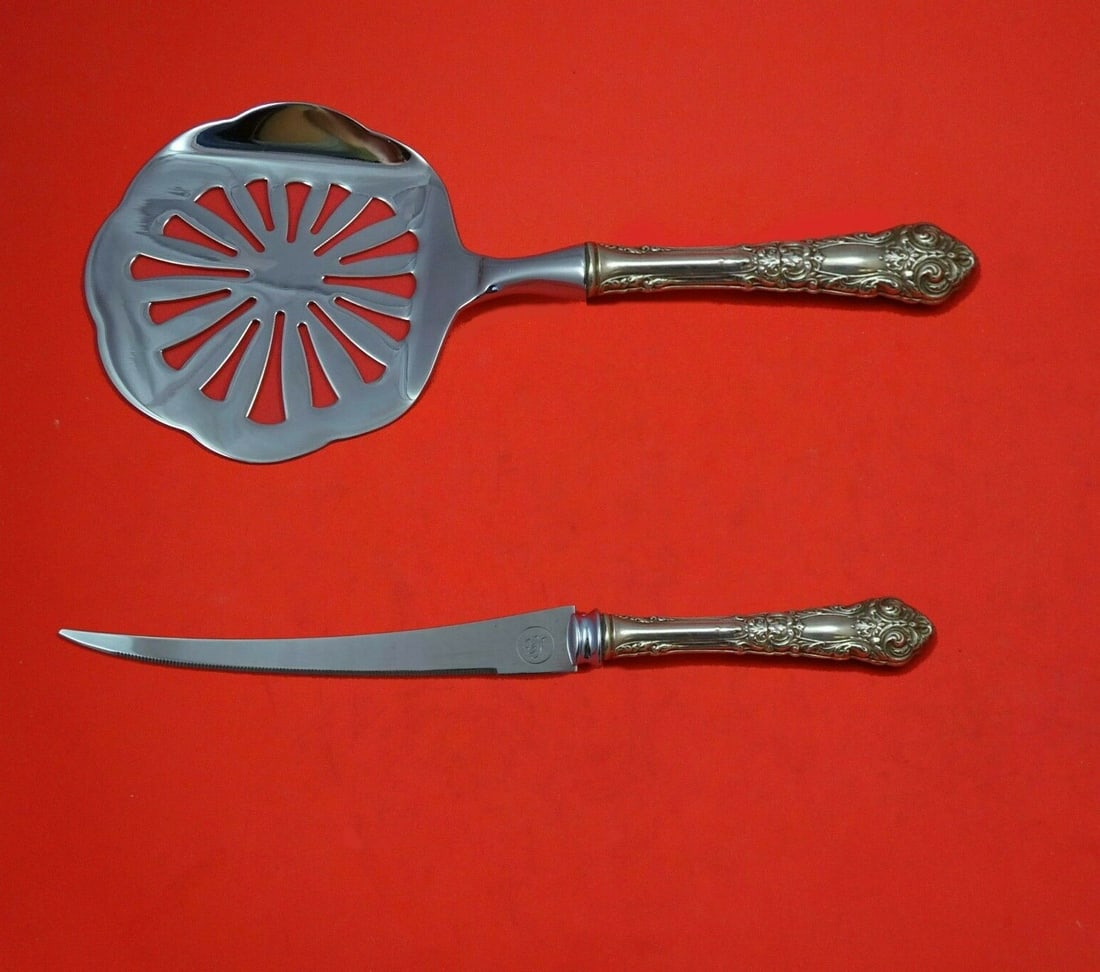 2 Piece Sterling Silver Tomato Hostess Set Reed and Barton French Renaissance: 2 Piece Sterling Silver Tomato Hostess Set Reed and Barton French Renaissance A custom-made 2-piece tomato serving set in the French Renaissance pattern by Reed & Barton. The set features sterling sil