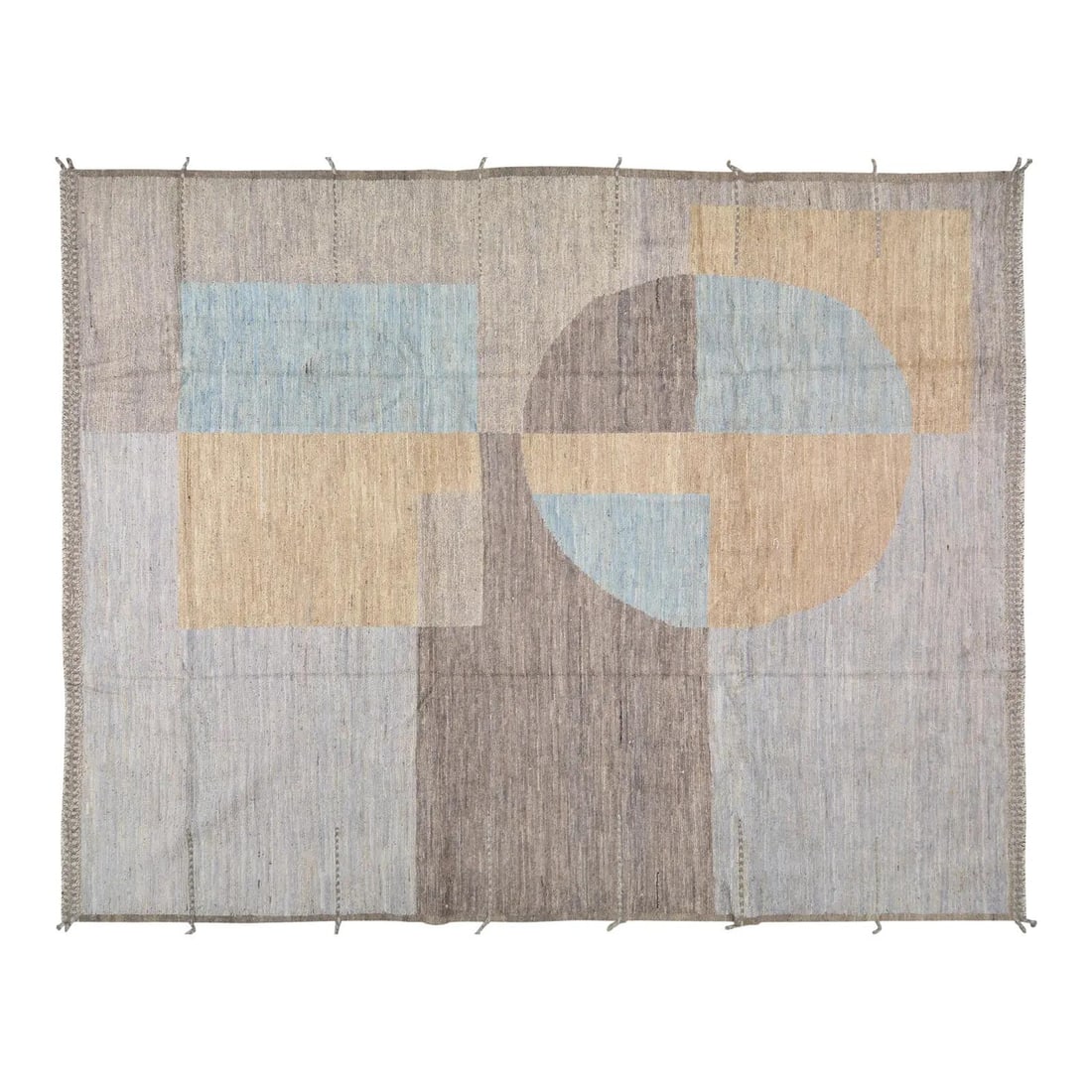 9'2 x 12' Wool Area Rug Hand Knotted in Moroccan Style: 9'2 x 12' Wool Area Rug Hand Knotted in Moroccan Style This Moroccan hand-knotted wool rug is crafted using traditional techniques, blending timeless artistry with a modern design sensibility. Its dur