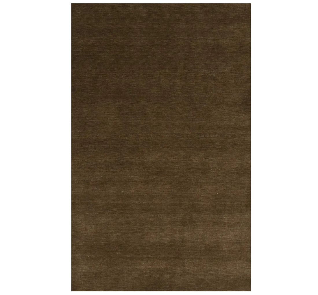 Solid Brown Hand-Loomed 5x8 Gabbeh Wool Area Rug Modern Home Decor (1 of 12)