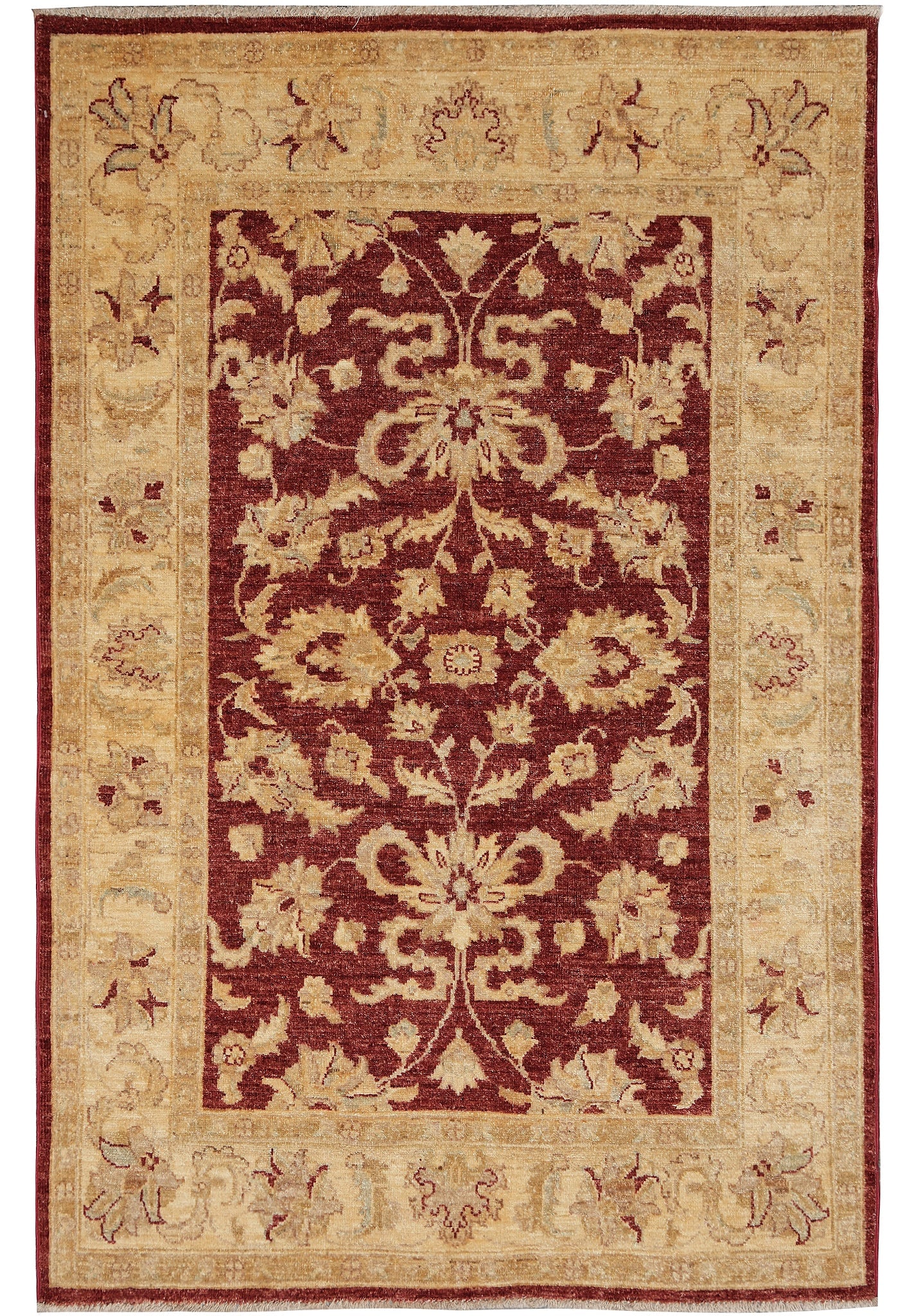 4 x 5.8 Hand Knotted Ziegler Chobi Rug Hand Spun Wool: 4 x 5.8 Hand Knotted Ziegler Chobi Rug Hand Spun Wool Free continental US Shipping This 4 x 5.8 New Zigler Chobi rug is a hand-knotted piece inspired by the Ziegler tradition, also known as a Chobi or