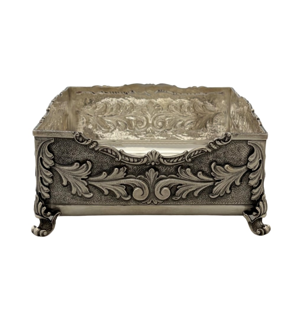 Italian 925 Sterling Silver Leaf Applique Flat Napkin Holder (1 of 3)