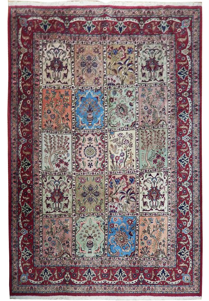 Hand-Knotted Persian Bakhtiar Garden Wool Rug 7.3 x 10.2 ft: Hand-Knotted Persian Bakhtiar Garden Wool Rug 7.3 x 10.2 ft Free continental US Shipping This hand-knotted Persian Bakhtiar rug was crafted by the Bakhtiari tribe of southwestern Iran, renowned for th