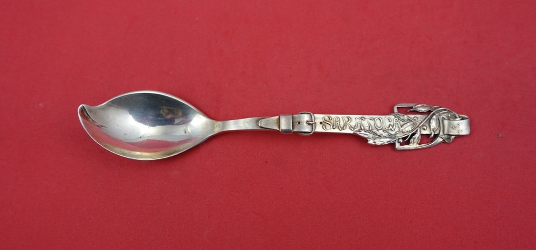 Sterling Silver Jelly Server Saratoga Pattern Unknown by Shiebler 5.5 Inch: Sterling Silver Jelly Server Saratoga Pattern Unknown by Shiebler 5.5 Inch This sterling silver jelly server by Shiebler, known as the "Saratoga" design, features a distinctive belt buckle handle and 