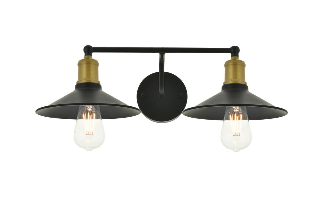 Etude brass black 2-light wall sconce 20.9 inch (1 of 11)