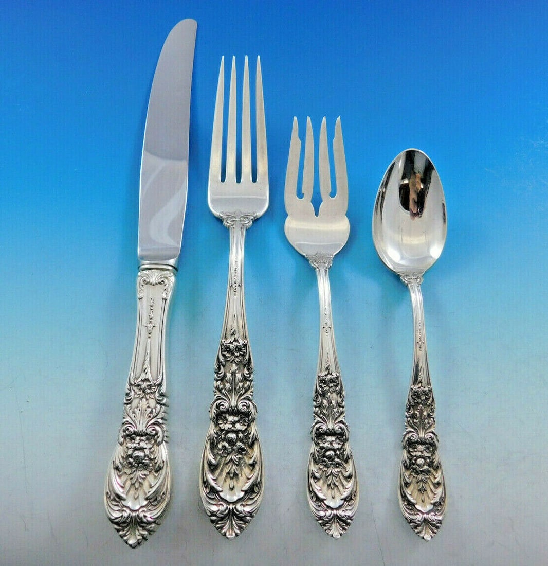 Richelieu International Sterling Silver 4-Piece Dinner Place Setting: Richelieu International Sterling Silver 4-Piece Dinner Place Setting Enhance your dining experience with this exquisite 4-piece dinner size place setting in the elegant Richelieu pattern by