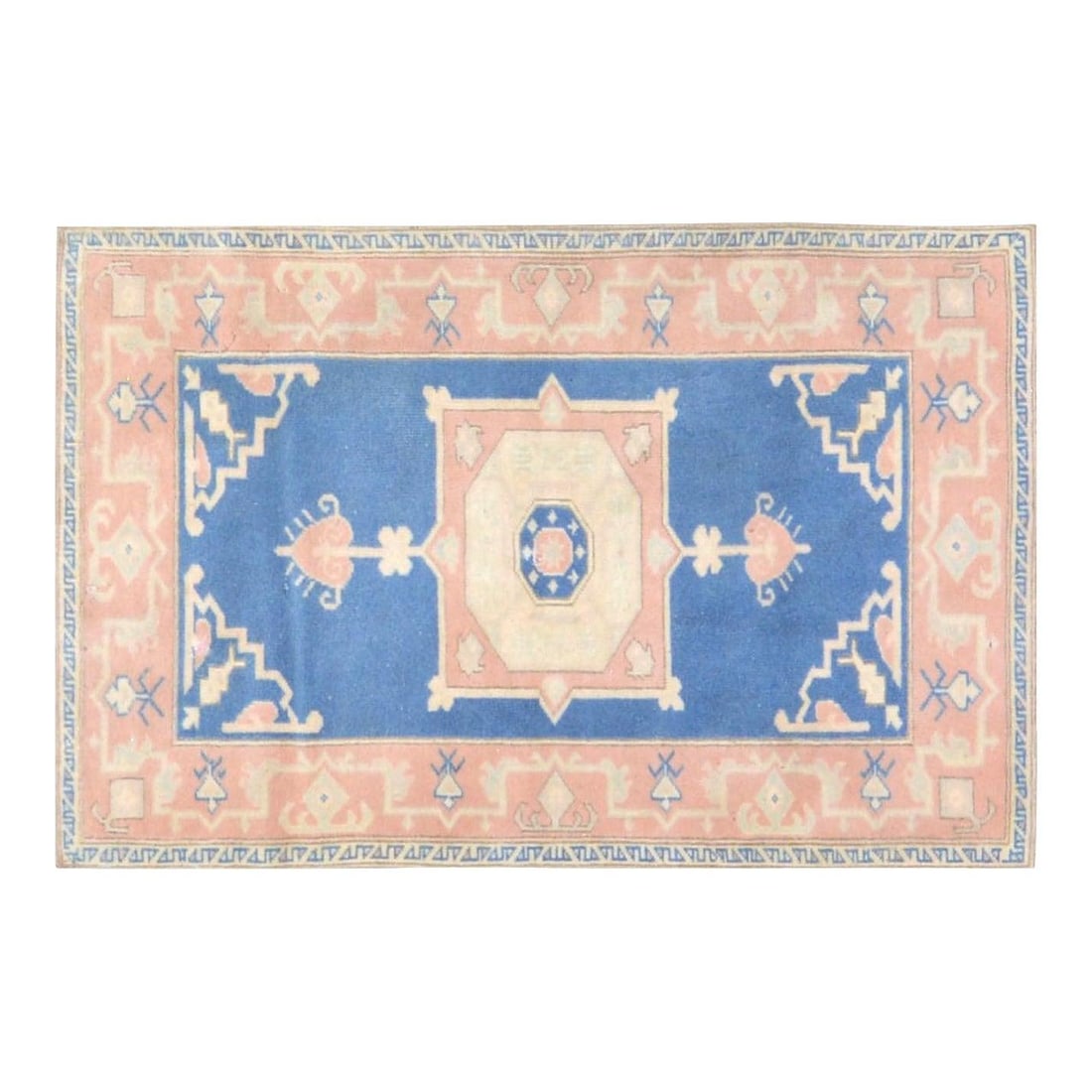 Hand-Knotted Wool Anatolian Rug Apricot 2'10" x 4'3" Vintage: Hand-Knotted Wool Anatolian Rug Apricot 2'10" x 4'3" Vintage This vintage Turkish Anatolian rug is hand-knotted from wool using traditional techniques, showcasing a blend of timeless craftsmanship