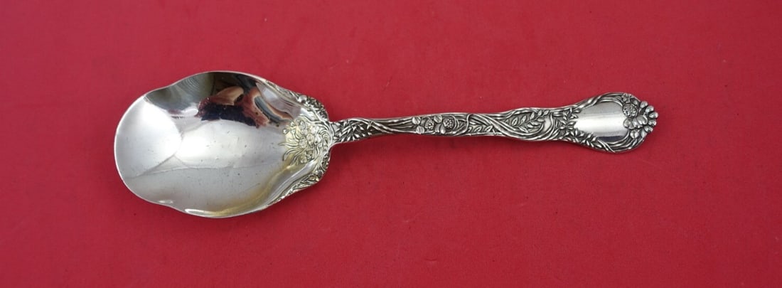 Gorham Meadow Sterling Silver Preserve Spoon 7 1/4 Antique Monogrammed: Gorham Meadow Sterling Silver Preserve Spoon 7 1/4 Antique Monogrammed Add a touch of elegance to your dining experience with this stunning Meadow by Gorham Sterling Silver Preserve Spoon. Crafted fro