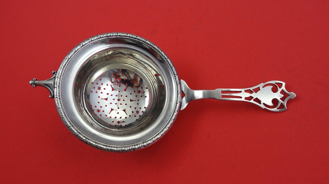 Watson Putnam Sterling Silver Tea Strainer Fancy Border 5 7/8" (1 of 2)