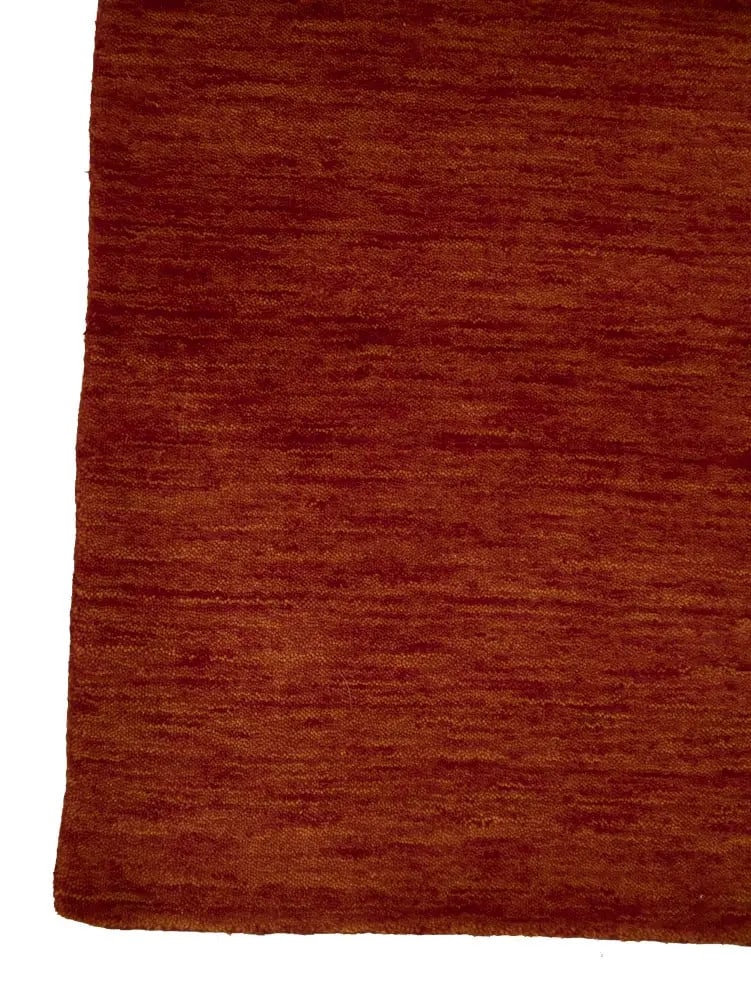 Contemporary Orange-Red Gabbeh Wool Rug 4'2 x 5'11 Rectangular - 11