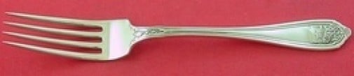 Dominick & Haff Sterling Silver Fork Basket of Flowers 7 3/4 inches: Dominick & Haff Sterling Silver Fork Basket of Flowers 7 3/4 inches This exquisite sterling silver dinner fork, crafted by Dominick & Haff, features the elegant Basket of Flowers pattern. Measuring 7 