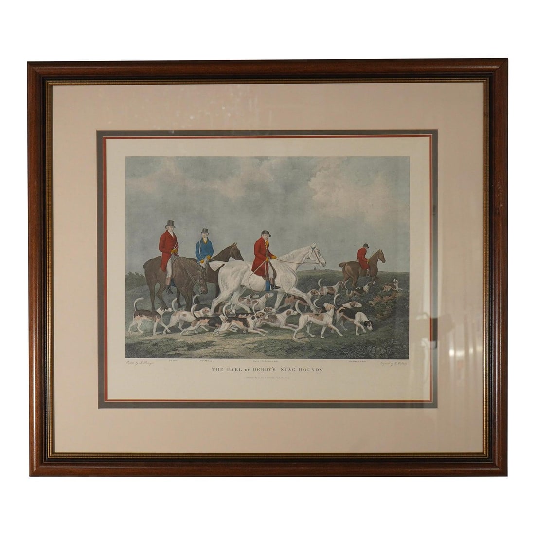 James Barenger Hunt Scene Engraving Framed Wall Art 38.5w x 1d x 33.5h (1 of 10)