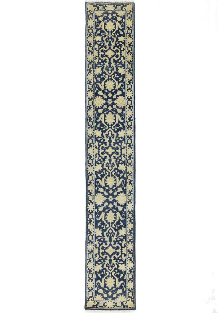 Handmade Transitional Floral Runner Rug 2X12 ft Wool Eco Friendly (1 of 8)