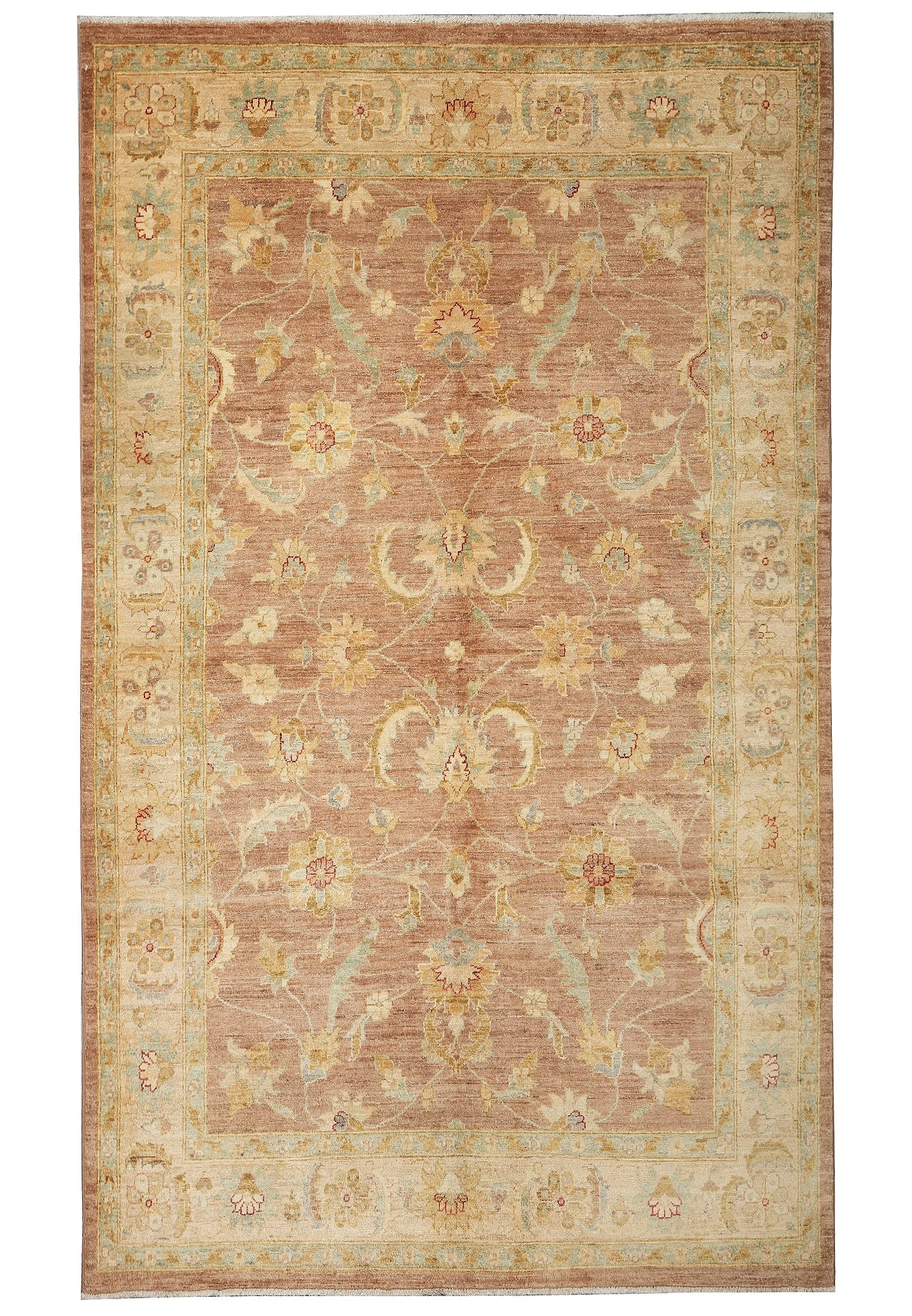 6 x 9 Natural Wool Hand-Knotted Chobi Peshawar Rug Neutrals Warm Colors: 6 x 9 Natural Wool Hand-Knotted Chobi Peshawar Rug Neutrals Warm Colors Free continental US Shipping Hand-knotted Chobi Peshawar rug in natural wool with a neutral palette and warm colors. This 6 x 9 