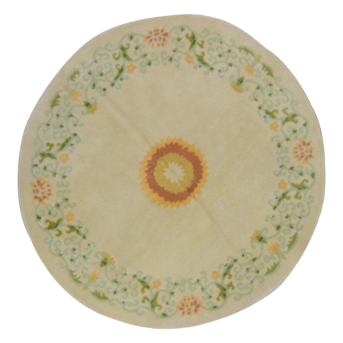 5'3 x 5'9 Hand-Knotted Wool Rug in Chinese Art Deco Style: 5'3 x 5'9 Hand-Knotted Wool Rug in Chinese Art Deco Style This vintage Chinese Art Deco rug is hand-knotted from wool using traditional techniques, offering a blend of classic craftsmanship and modern