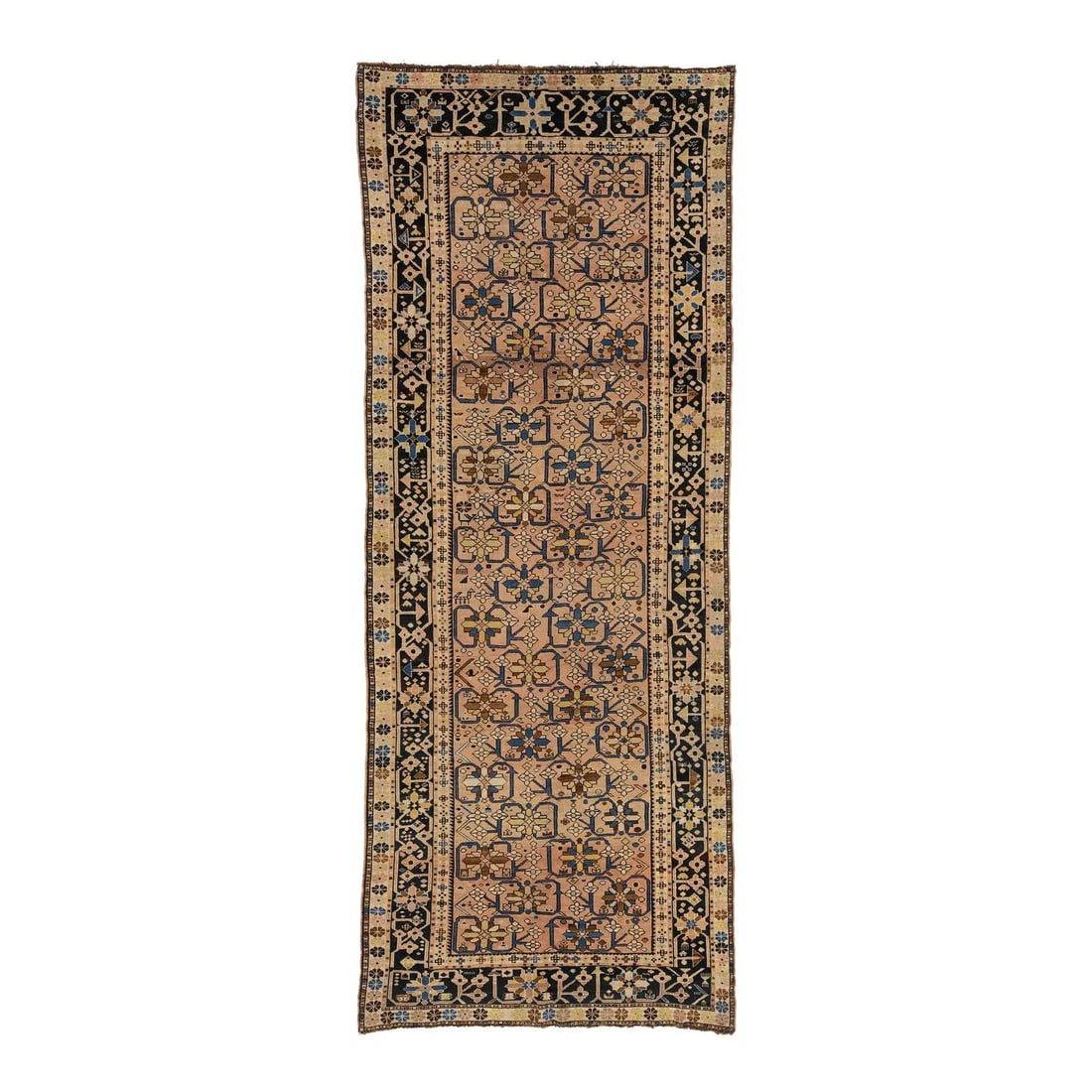 Antique Karabaugh Handmade Wool Rug 4'10 x 12'6 Peach Allover Design: Antique Karabaugh Handmade Wool Rug 4'10 x 12'6 Peach Allover Design This antique Karabaugh handmade wool rug is a stunning addition to any living space. Featuring an all-over design that merges shade