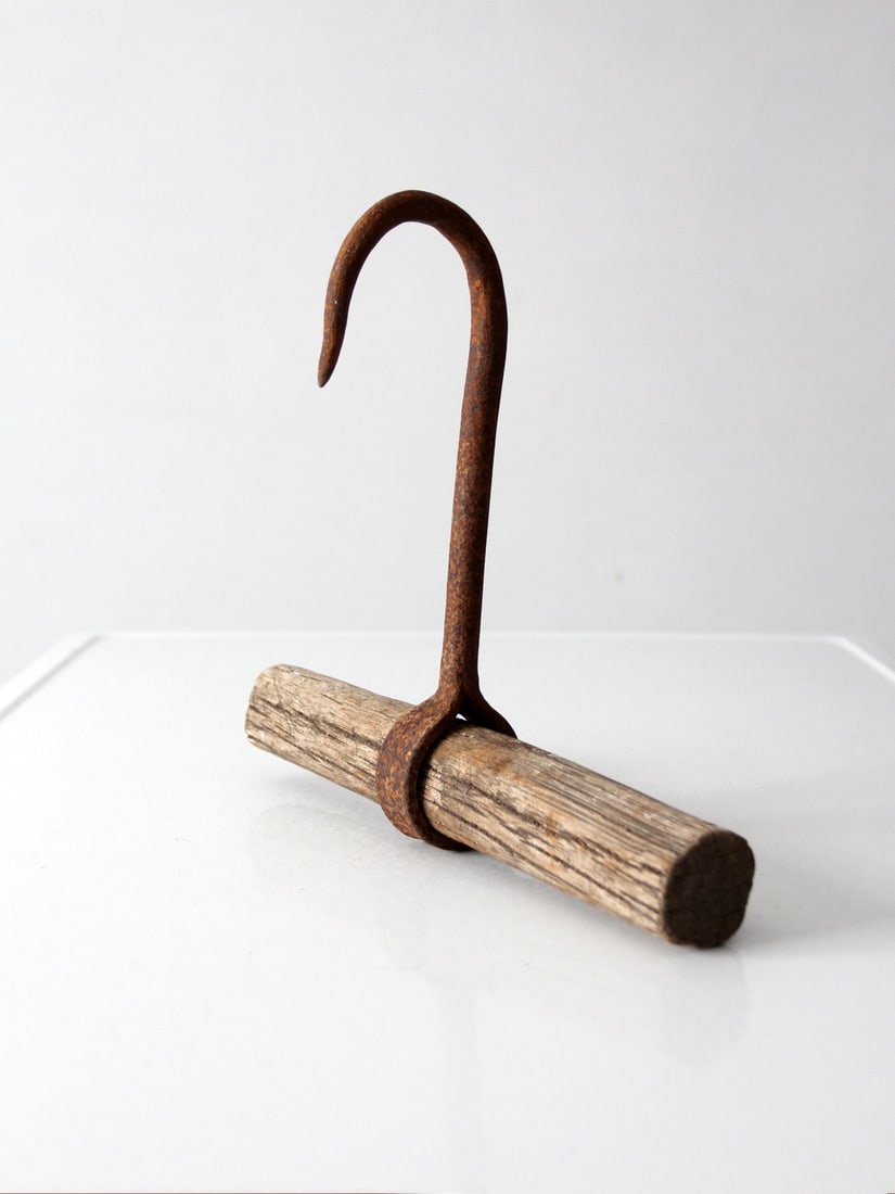 Early 20th Century Iron Ice Hook with Wood Handle (1 of 9)