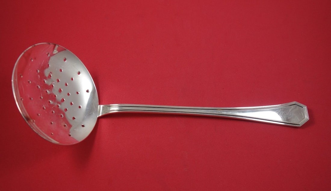 Zaramella Argenti Ottagonale Sterling Silver Straining Spoon 12 1/4" (1 of 1)