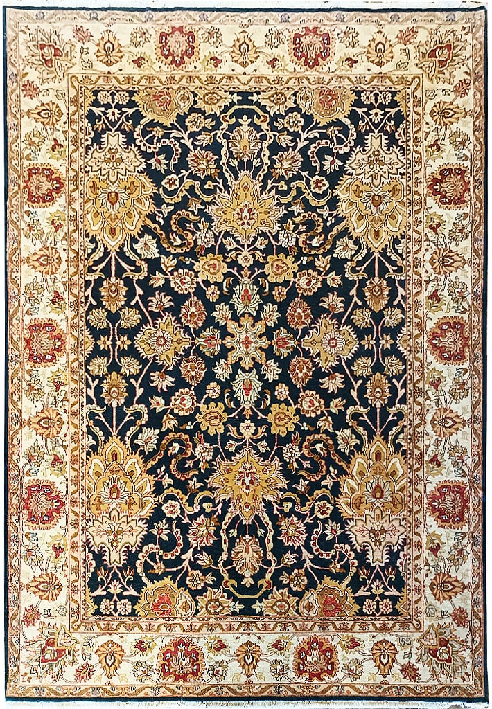 Handmade Agra Area Rug 9 x 12.9 Midnight Blue Wool Traditional Design: Handmade Agra Area Rug 9 x 12.9 Midnight Blue Wool Traditional Design Free continental US Shipping The 9 x 12.9 Natural Quality Handmade Agra Rug in Midnight Dark Blue is a stunning representation of 