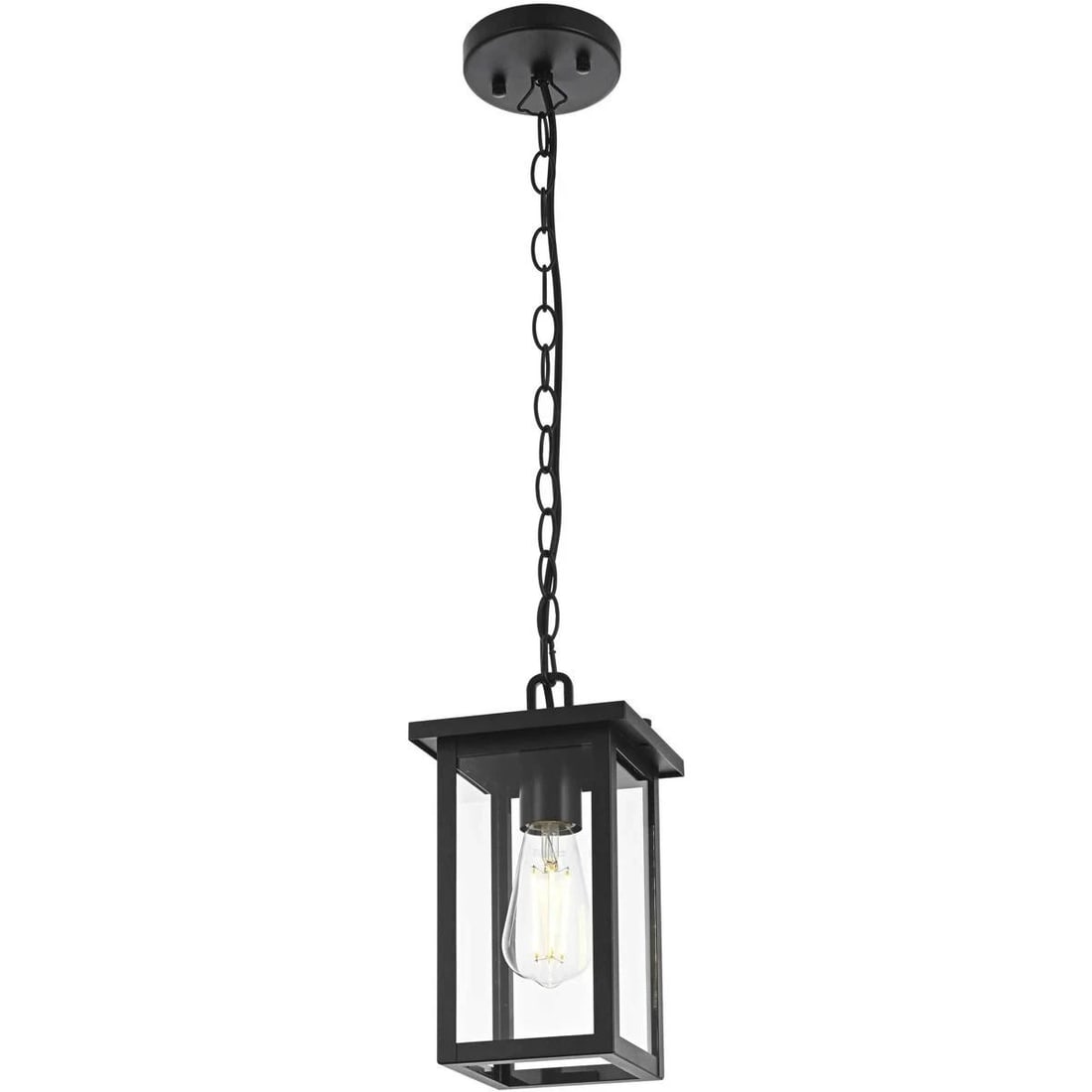Venango Black Iron Glass Outdoor Pendant Light (1 of 9)