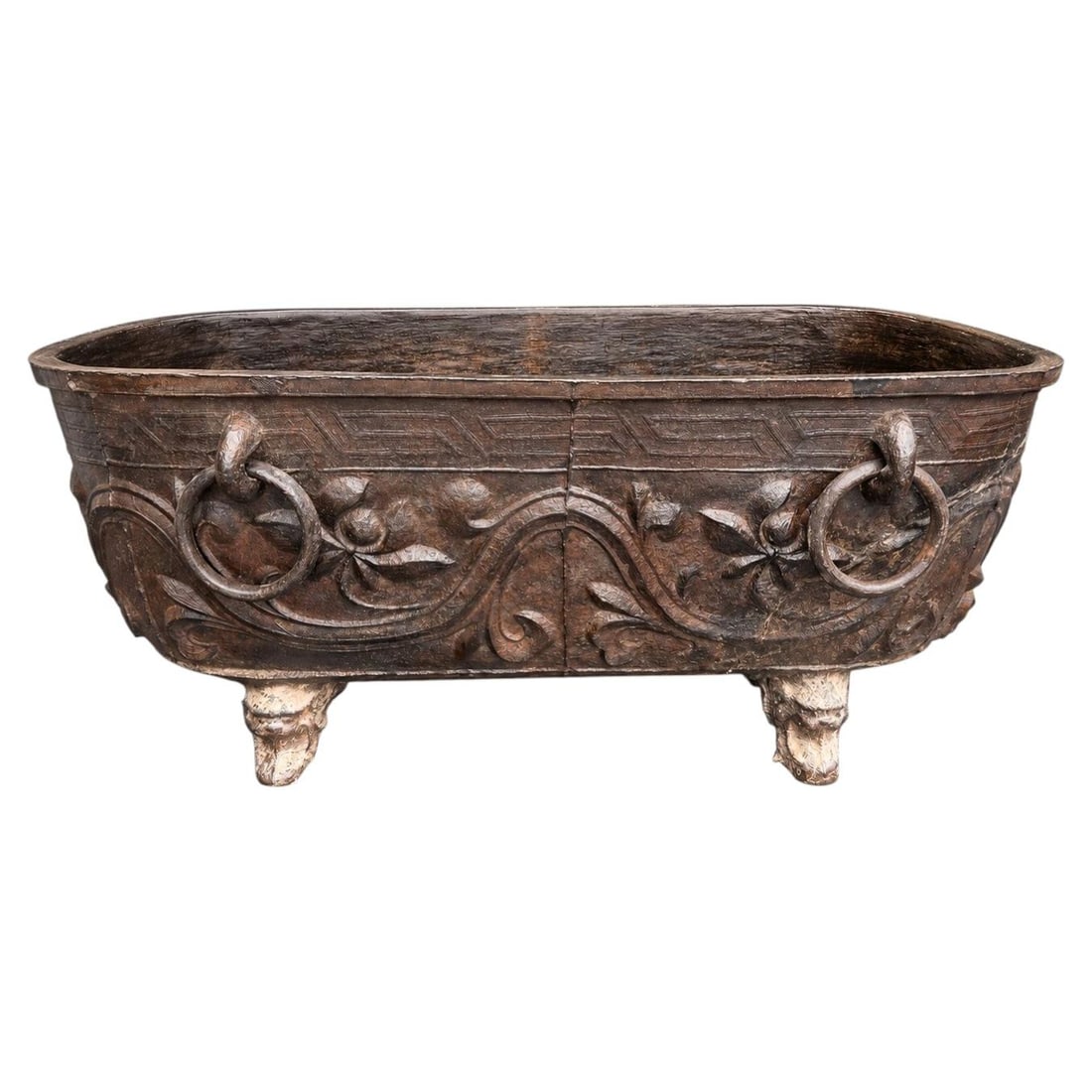 19th Century Chinese Cast Iron Jardiniere or Bath Tub 45 in Wide (1 of 18)