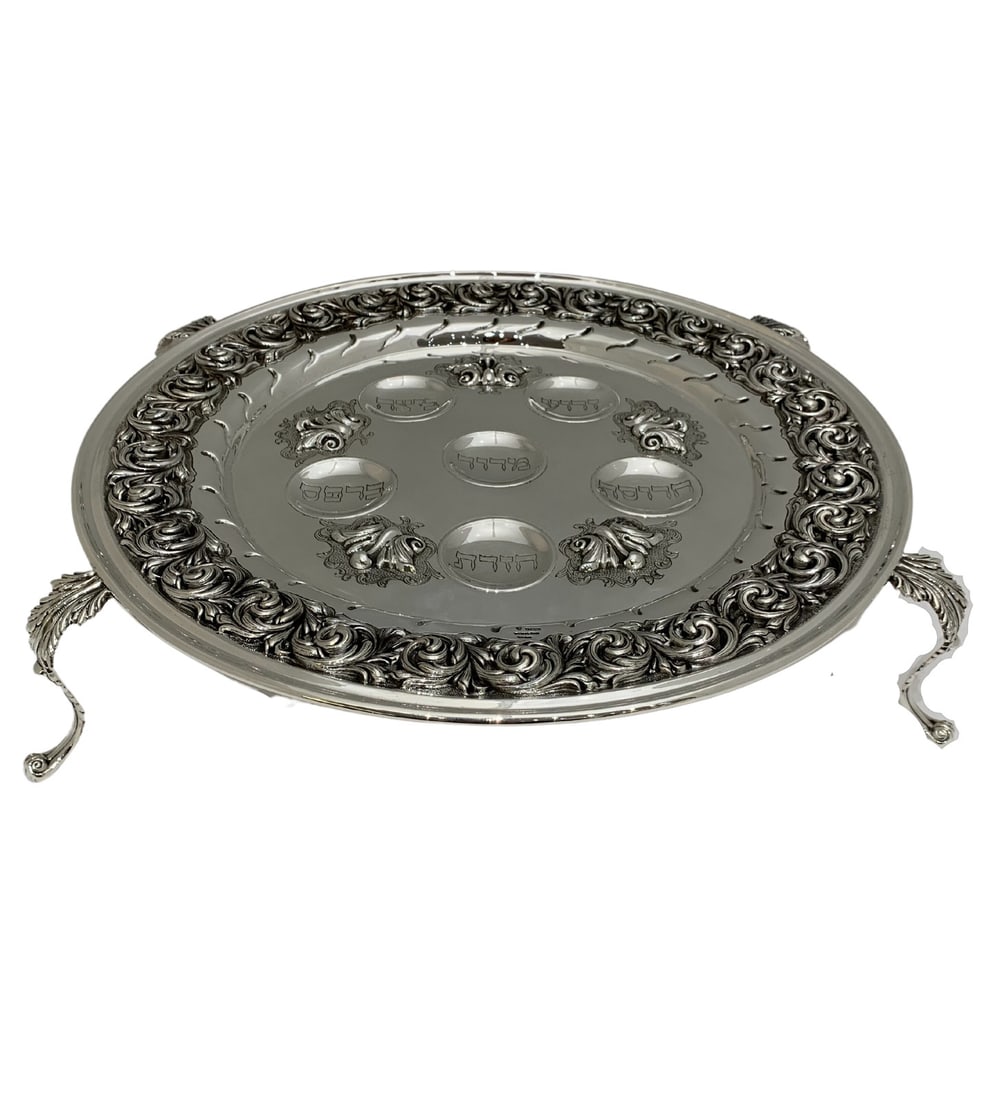 Intricate Topazio 925 Sterling Silver Seder Plate Handmade in Portugal (1 of 5)