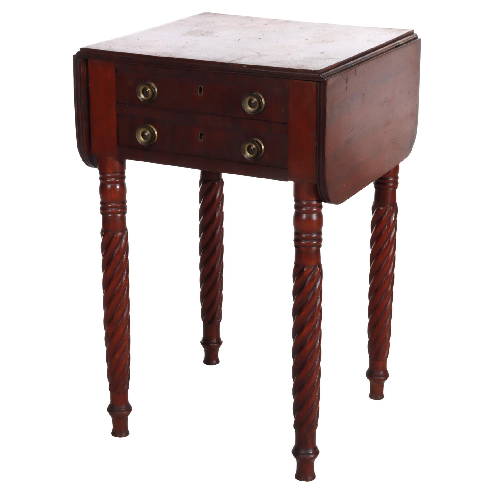 Antique Sheraton Mahogany Drop Leaf Stand c1830 with Carved Legs (1 of 16)