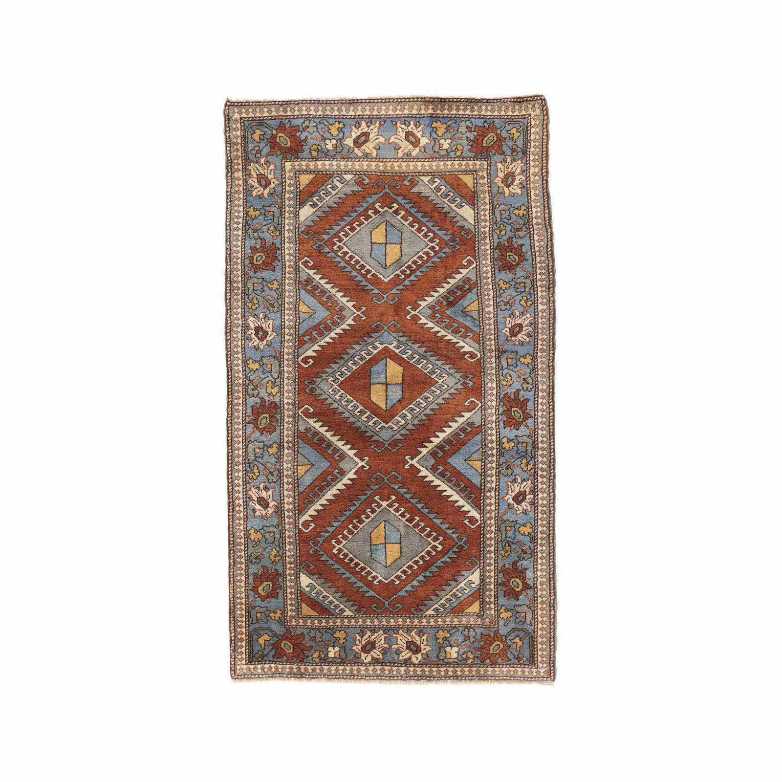 Authentic Kars Handmade Wool Carpet 55.9 x 97.6 Inches: Authentic Kars Handmade Wool Carpet 55.9 x 97.6 Inches Experience the unique charm of this authentic handmade Kars carpet, crafted with care from luxurious wool on wool materials. Renowned for its int