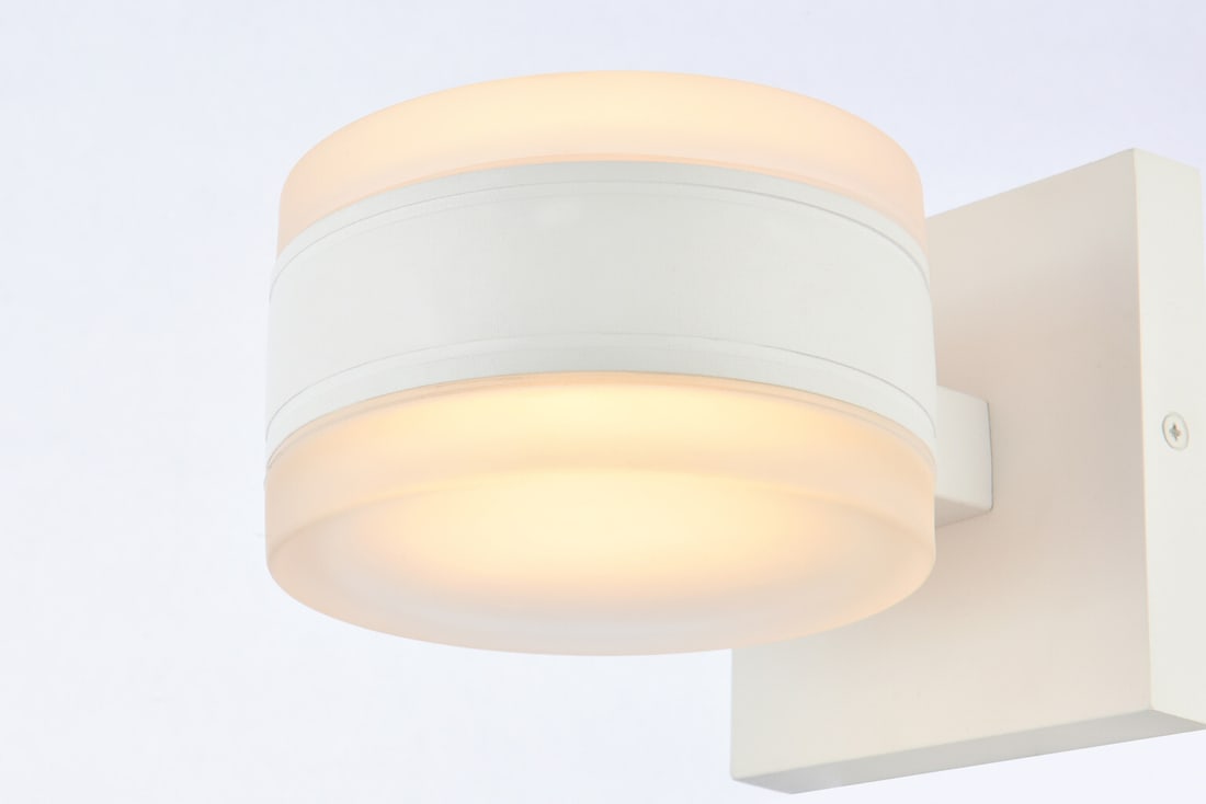 Living District Raine White Outdoor LED Wall Sconce 2 Light (1 of 7)
