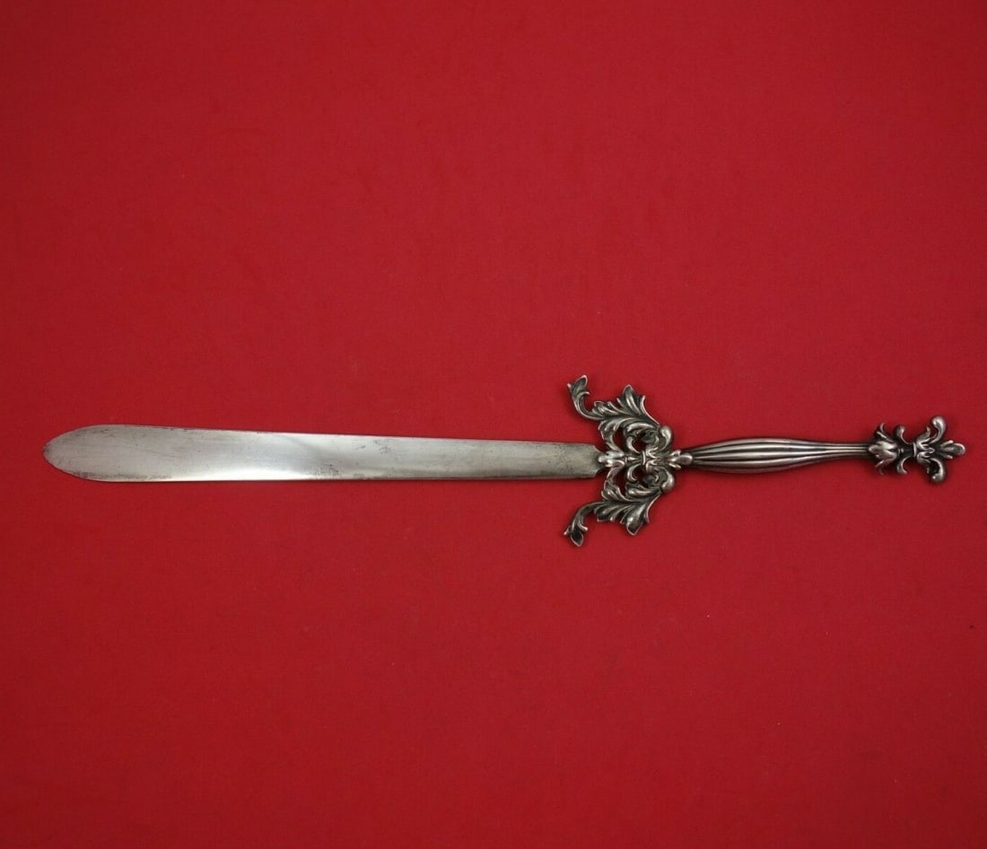 Davis and Galt Sterling Silver Fleur De Lis Paper Knife 12 Inch (1 of 2)