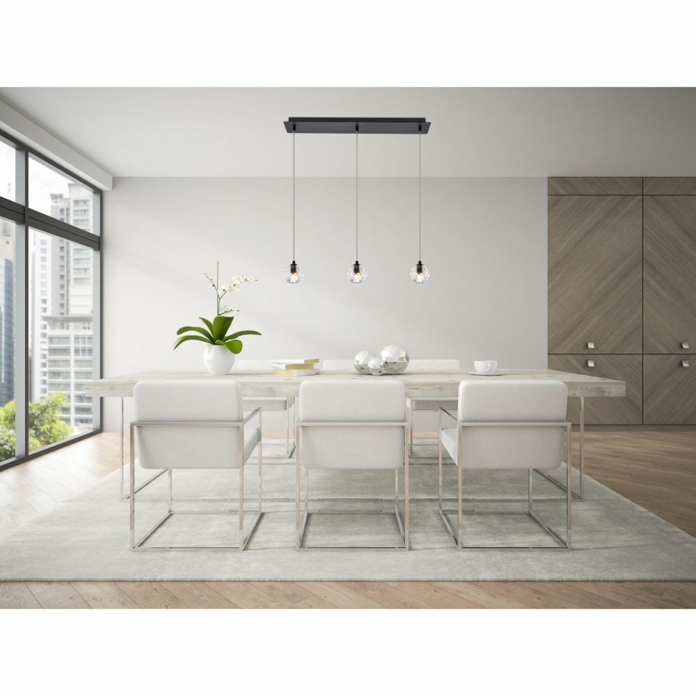 Black 28 in 3 Light Pendant Chandelier Eren Crystal (1 of 7)