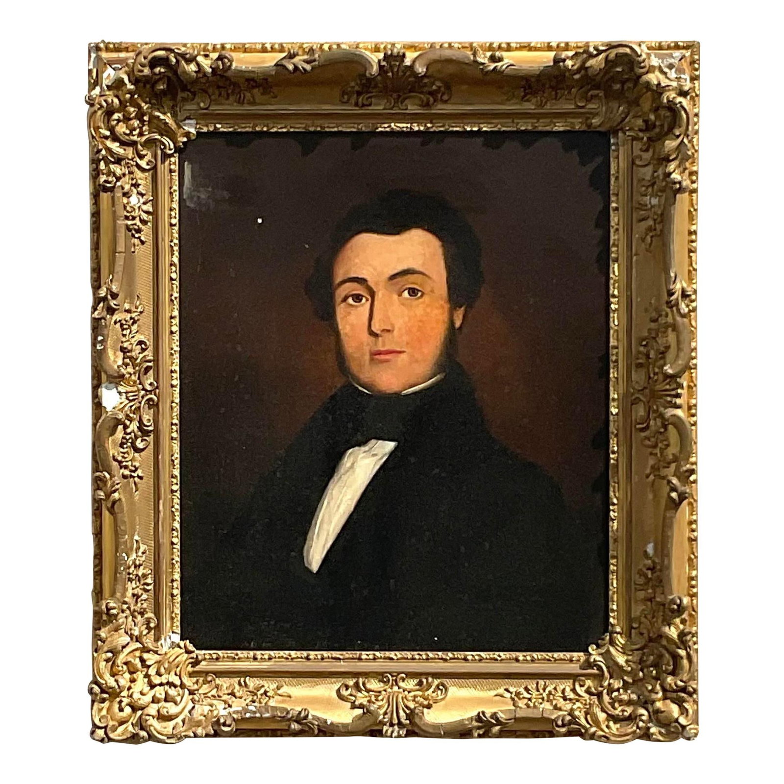 19th Century Regency Portrait of a Distinguished Gentleman: 19th Century Regency Portrait of a Distinguished Gentleman This Vintage Regency 19th Century Portrait of a Gentleman is a stunning work of art that exemplifies the elegance and refinement characterist