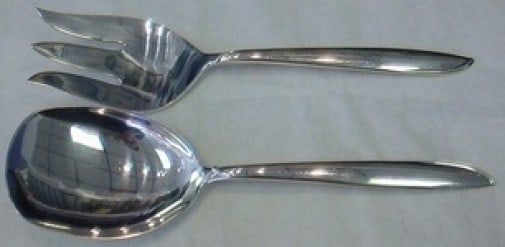 International Silver Rhythm Salad Serving Set 2-Piece 9 1/4 Inch: International Silver Rhythm Salad Serving Set 2-Piece 9 1/4 Inch Elevate your dining experience with this exquisite Silver Rhythm Salad Serving Set by International. Crafted from high-quality sterling