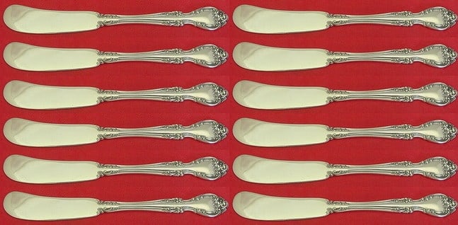 Gorham Melrose Sterling Silver Butter Spreader Set 12 pcs 5 3/4": Gorham Melrose Sterling Silver Butter Spreader Set 12 pcs 5 3/4" Enhance your dining experience with this exquisite 12-piece butter spreader set from the Melrose pattern by Gorham. Each piece, measuri
