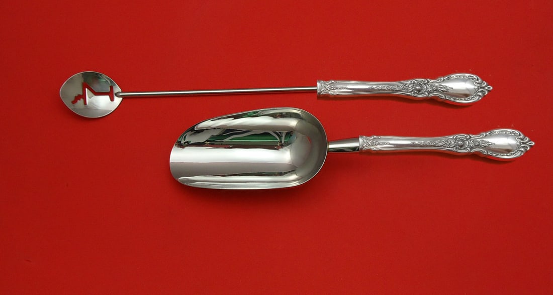 Towle Charlemagne Sterling Silver Bar Set 2pc Custom Made: Towle Charlemagne Sterling Silver Bar Set 2pc Custom Made Elevate your barware collection with this exquisite 2-piece serving set from Towle, featuring the elegant Charlemagne pattern. Crafted from st
