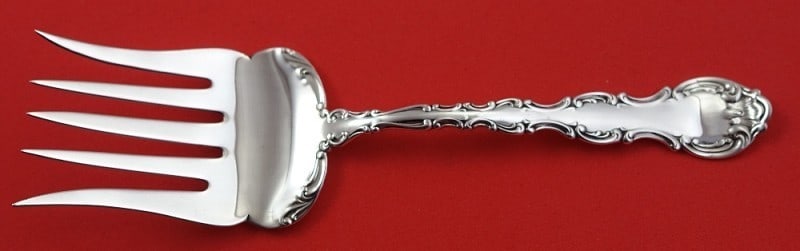Gorham Strasbourg Sterling Silver Sardine Fork 5 1 4 Inch Old 5 Tine: Gorham Strasbourg Sterling Silver Sardine Fork 5 1 4 Inch Old 5 Tine This is a Gorham sterling silver sardine fork in the Strasbourg pattern, featuring an old 5-tine design with applied lacing. Measur