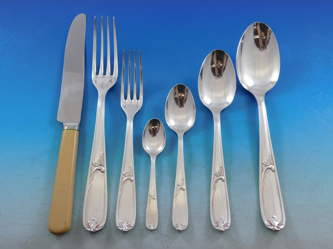 89 Piece Christofle Grandbourg Silverplate Flatware Service from Argentina (1 of 9)