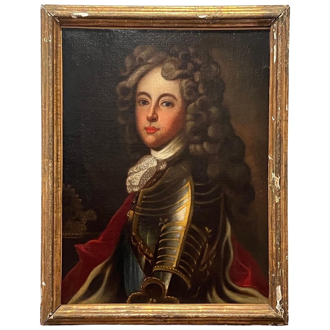 18th Century French School Oil Painting Young Philip V Duke of Anjou: 18th Century French School Oil Painting Young Philip V Duke of Anjou This exquisite 18th-century portrait painting depicts a young Philip V, originally the Duke of Anjou and later the King of Spain. R