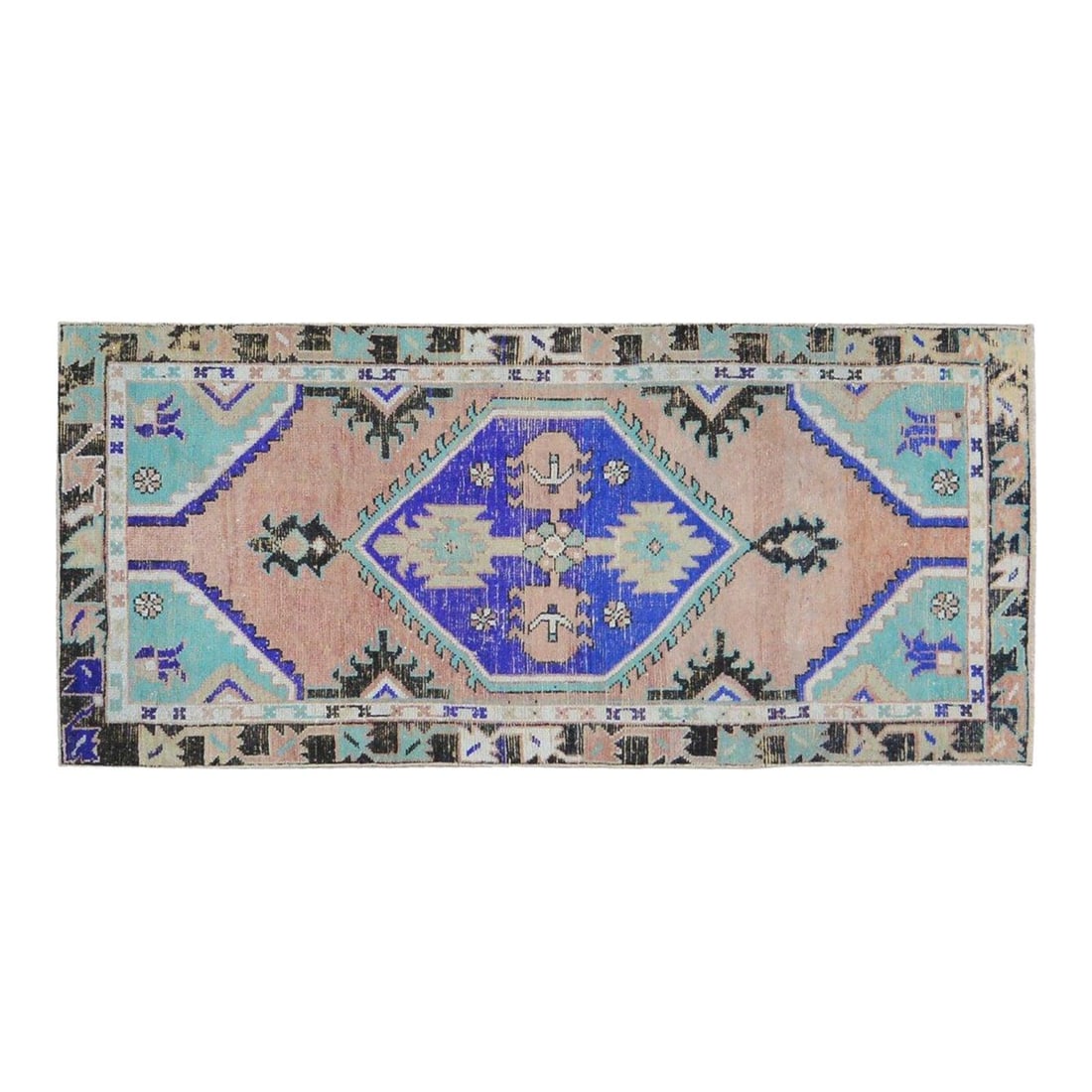 Hand-Knotted Wool Anatolian Rug in Purple 2'5" x 4': Hand-Knotted Wool Anatolian Rug in Purple 2'5" x 4' This vintage Turkish Anatolian rug is hand-knotted from wool using traditional rug-making techniques. Its rich texture and purple color combine clas